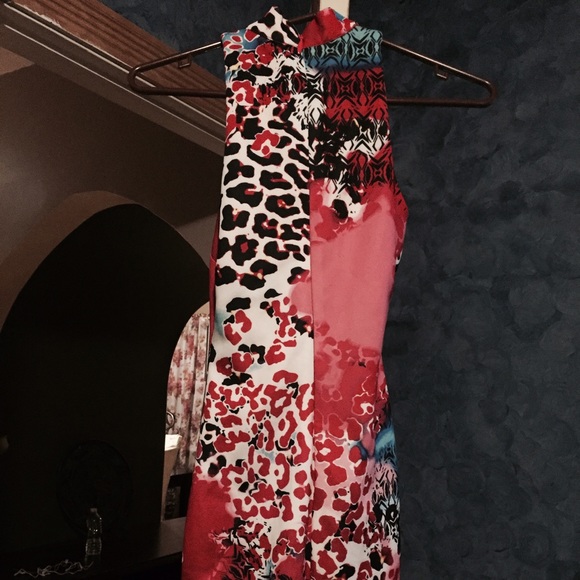 Tropical peek a boo mini dress