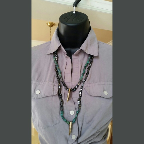Jagged Hematite/Saber Tooth Necklace