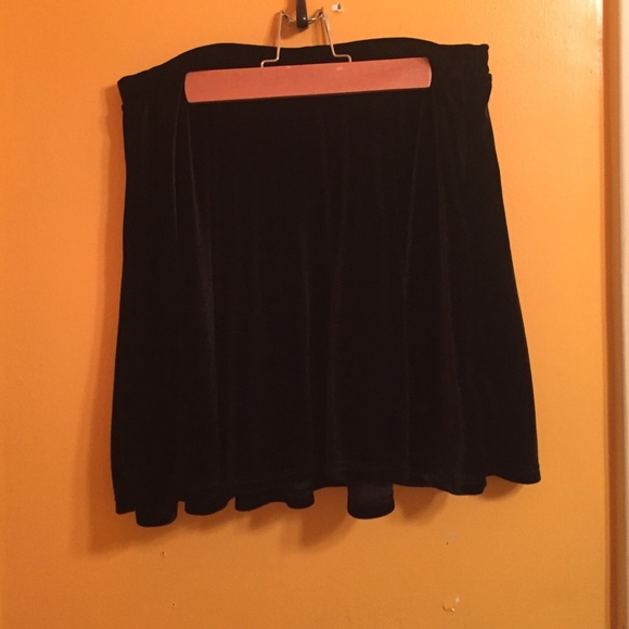 Black velvet skater skirt