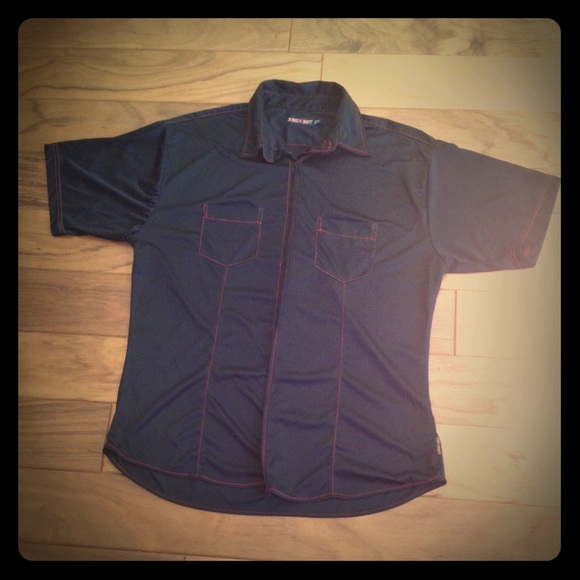 Men's black shirt with red stitching - Picture 1 of 4