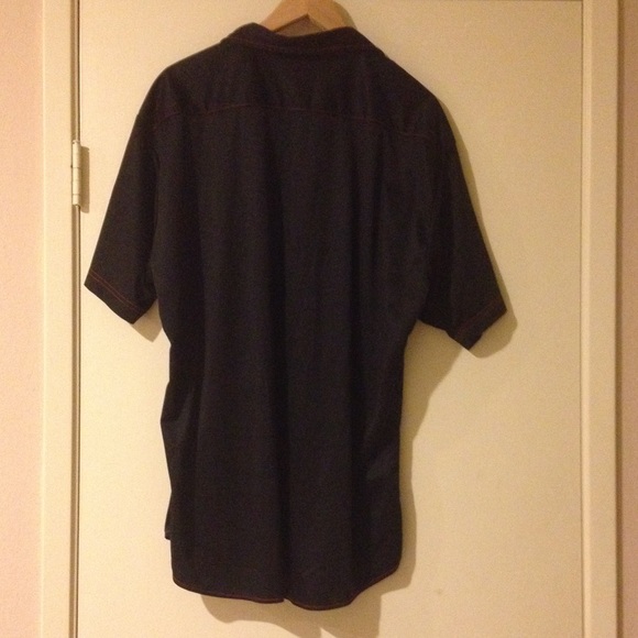 Men's black shirt with red stitching - Picture 4 of 4