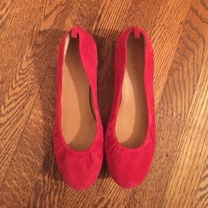 JCrew red suede flats! ❤️