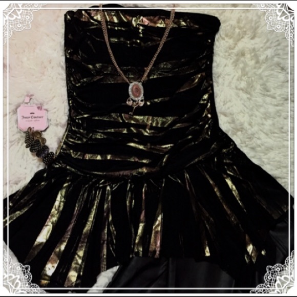 Charlotte Russe Tops - SOLD • Black and gold strapless top