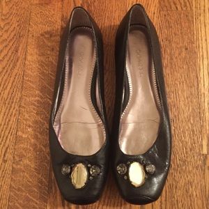 Calvin Klein jeweled ballet flats