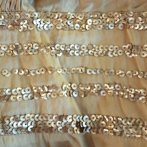 BEBE silk sequin blush new year's tank top s m - Picture 3 of 4