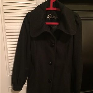 Wool coat, knee length, color charcoal,