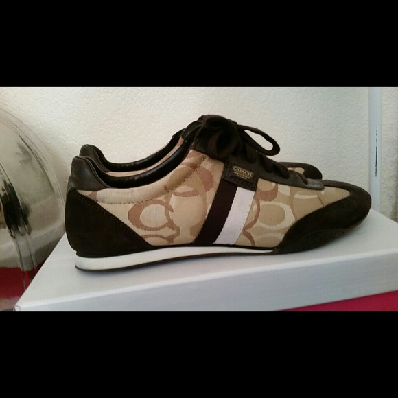 Coach gold/brown casual tennis shoes
