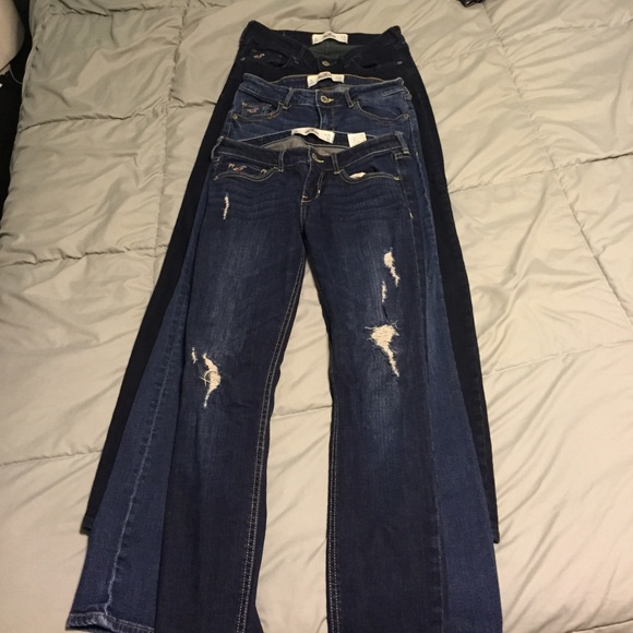 3 PAIRS of skinny hollister jeans size 3L