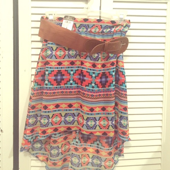 Rue21 Dresses & Skirts - High Low Aztec Skirt with Belt