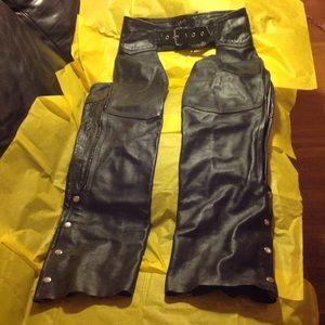 Amazing black leather chaps!! Catwoman, like new!
