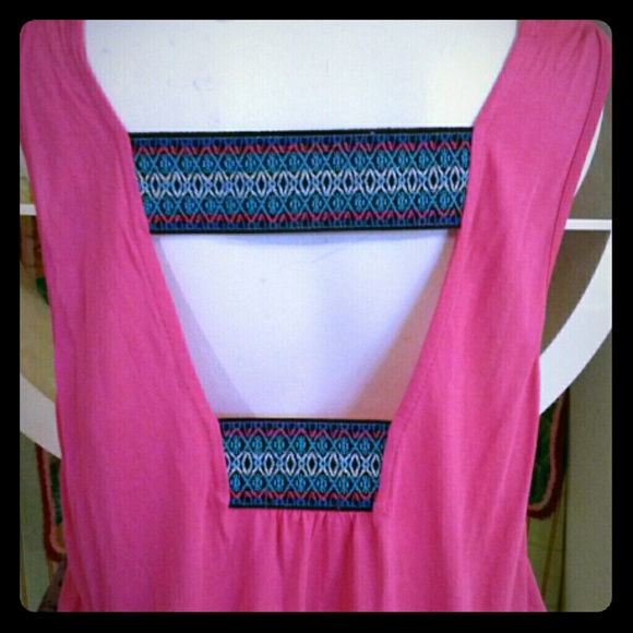 Cute pink open back top