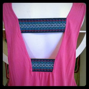 Cute pink open back top