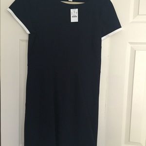 J. CREW navy short sleeve shift dress