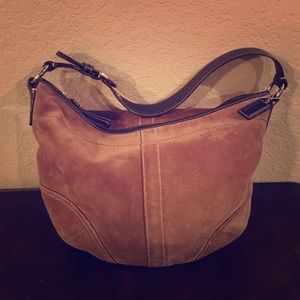 Medium suede Coach purse