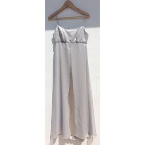 Holiday dress gray/silver rhinestones around waist