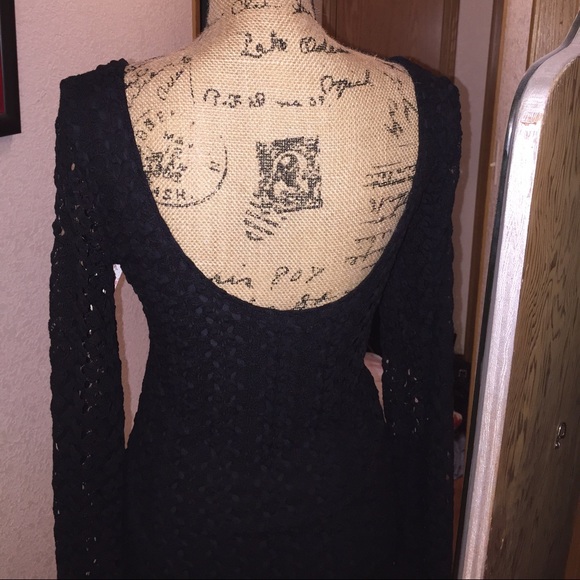 Free People Stretch Crochet Bell Sleeve Dress - Picture 4 of 4