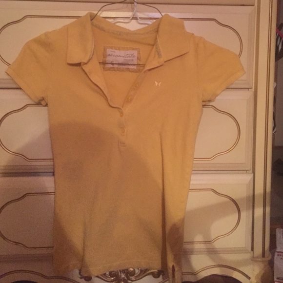 Yellow Aeropostale collared shirt
