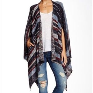 Free people red white and blue poncho