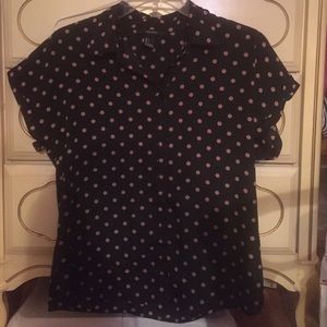 Black and pink collared shirt