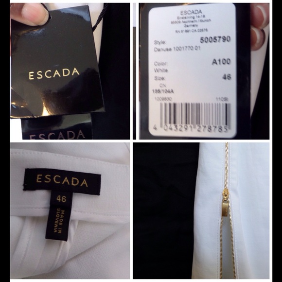 💥50% off💥ESCADA White Cotton Sheath Dress NWT 12 - Picture 4 of 4