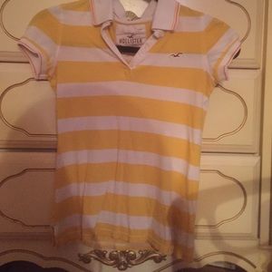Yellow and white collared shirt