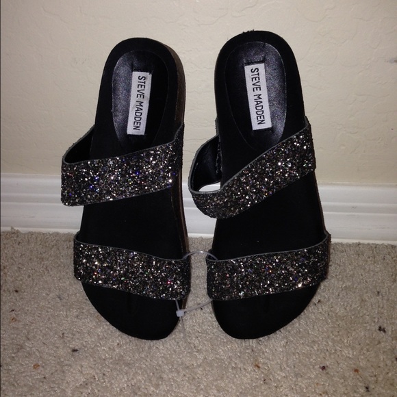 steve madden sandals glitter