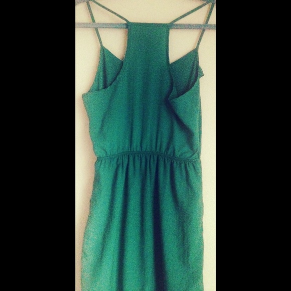 Nordstrom Green Ruffled Racerback Dress. - Picture 4 of 4