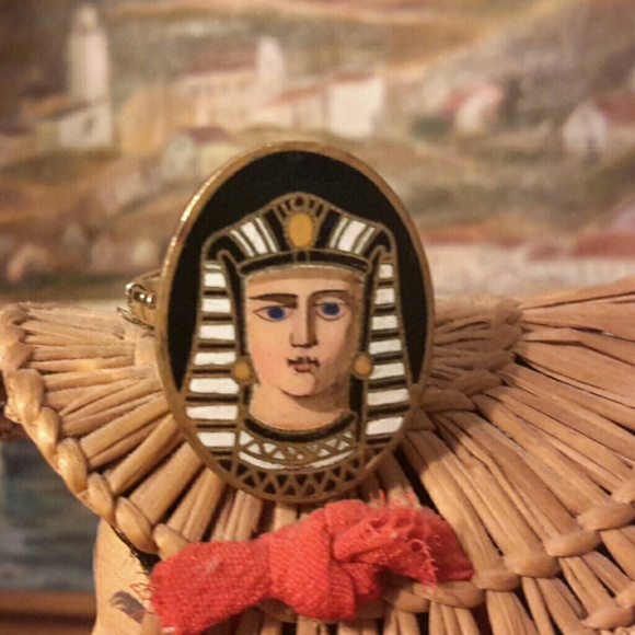 Antique Egyptian enamel 14kt ring