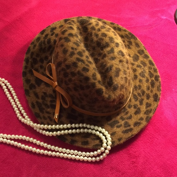 Cheetah Print Angora Floppy Hat