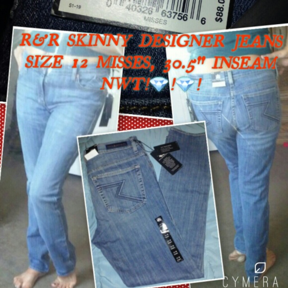 NWT- Designer Skinny Jeans Size 12 Misses