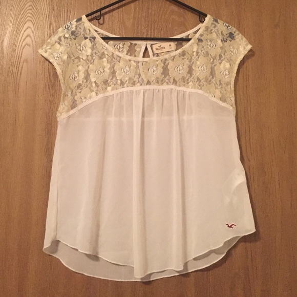 Hollister white blouse