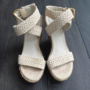 Stuart Weitzman "Alex" Wedge Espadrille Sandal 6.5