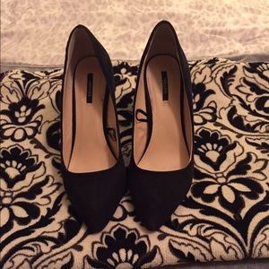 Suede Black Heels