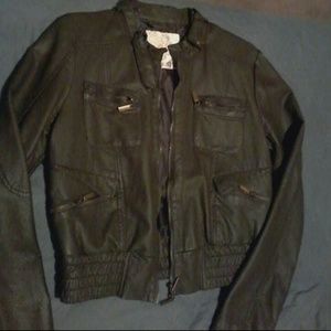 Arden B faux leather moto jacket