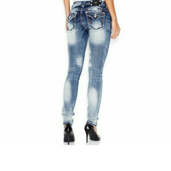 SOLD -MISS ME "ZIGZAG" Skinny Jeans - SIZE 26 - Picture 2 of 4
