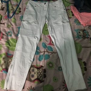 White stretchy pants