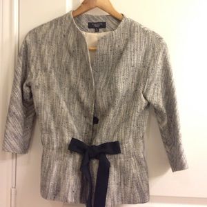 Talbots Petite b/w linen textured jacket
