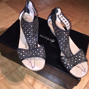 Boutique9 Black Leather Sandals