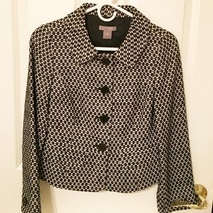 Ann Taylor Black and White Pattern Jacket