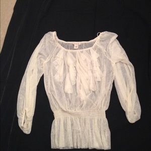 Arden B sheer Lacey top