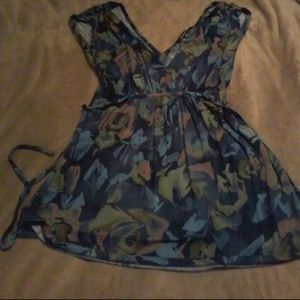 V neck floral baby doll shirt