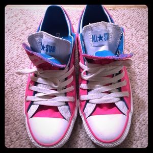Pink, Blue & White Converse