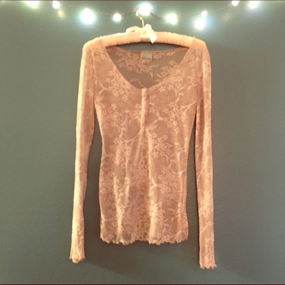 Free people sheer long sleeve top