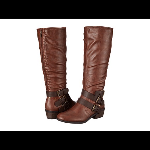 Brown Cognac Extra Wide Calf Size 7 Boots