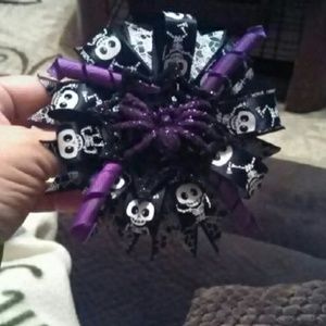 Halloween hair barret  with spider web and spider
