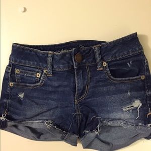 American eagle dark wash jean shorts
