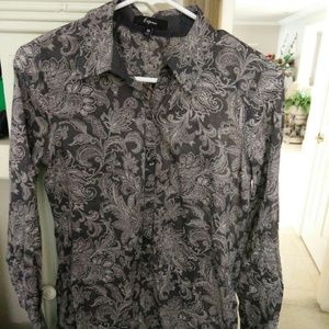 Express, grey/charcoal button up shirt/tunic