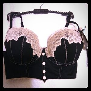 Kardashian black and pale pink bustier/corset