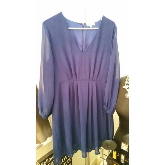 JustFab navy blue sheer dress. L/XL