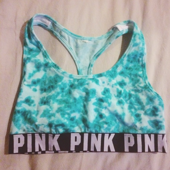 PINK Victoria's Secret Other - VS PINK Blue-Green Tie-Dyed Sports Bra